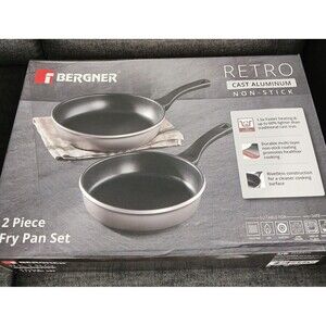 Bergner 2-Piece Fry Pan Set Non-Stick Cast Aluminum. 10" & 12" Frying